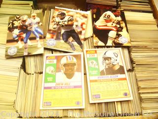 Box of Football Cards from the 1980-90's (>1,100 cards) Near Mint condition