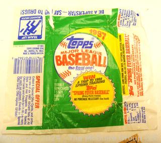 Ten (10) Unopened Packs of 1987 Topps Baseball Cards