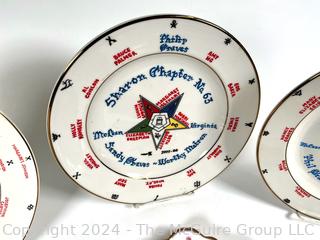 Nine (9) Porcelain Masonic Decorated Plates