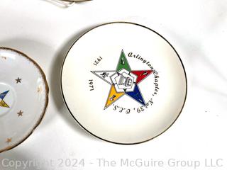 Nine (9) Porcelain Masonic Decorated Plates