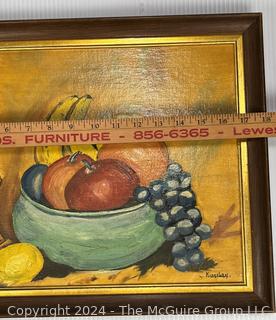 Framed Oil on Canvas of Still Life Signed by Artist Kingsley.  14" x 18"