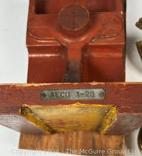 Foundry Mold, Divided Wooden Box and Two (2) Brass Jeweler's Torches.