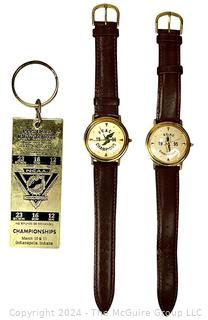 ECAC Champions Commemorative Watches (1995-1996) and NCAA Keychain Fob