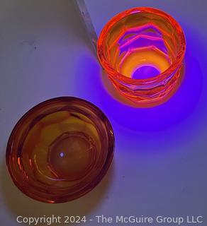 Four (4) Pieces of Orange Uranium Art Glass