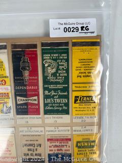 Six (6) Mounted Pages of Matchbook Collection, Covers Only