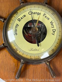 Three (3) Level Sears & Roebuck Wall Mount Temp, Relative Hum Barometer & West German Single Dial Barometer