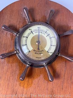 Three (3) Level Sears & Roebuck Wall Mount Temp, Relative Hum Barometer & West German Single Dial Barometer