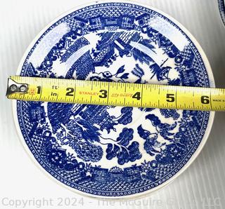 Set of Fourteen (14) Vintage Blue Willow Porcelain 6" Saucers Plates, Made in Japan.  