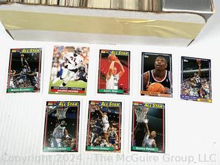 1990's Box of Trading Cards for NBA Basketball, NFL Football and NHL Hockey 