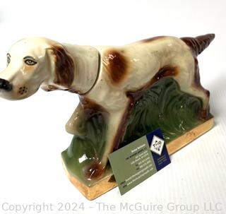 Two (2) Porcelain  Dog Figures and Liquor Decanter