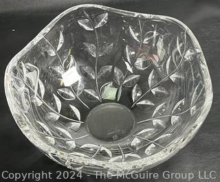 Tiffany & Co. Cut Crystal Floral Vine Serving Bowl.  