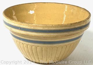 Early Yellow Ware Farmhouse Mixing Bowl.  11" diameter.