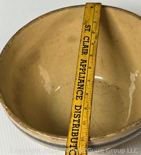 Early Yellow Ware Farmhouse Mixing Bowl.  11" diameter.