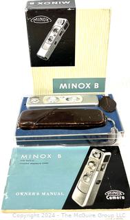 Minox B Chrome Subminiature Spy Camera in Box with Leather Case.