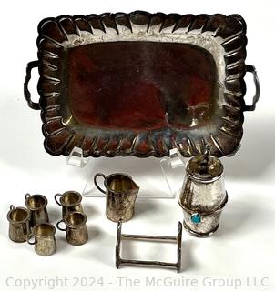 Sterling Silver Miniature Tea Set Made in Mexico with Maker Stamp. 32.9g