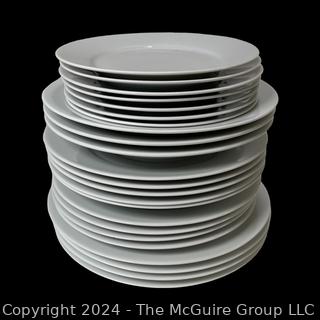 Set of BIA Cordon Bleu White Porcelain Bistro Plates`