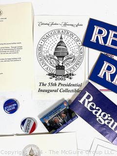 Collection of Presidential Campaign and Inauguration Items for Bush, Clinton and Reagan Administrations