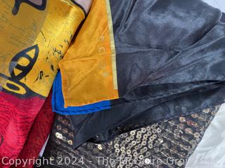 Group of Silk and Sequined Scarves Including Vera & Picasso