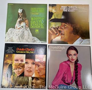 Four (4) Vinyl LP Records - Mac Davis, Crystal Gayle, Petula Clark & Herb Albert’s Tijuana Brass