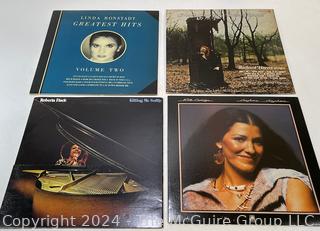 Four (4) Vinyl LP Records - Ronstadt Greatest Hits, Roberta Flack -Killing Me, Rita Coolidge and Richard Harris