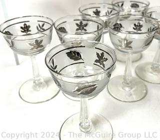 Three (3) Sets of Mid Century Gilt Accent Barware Glasses