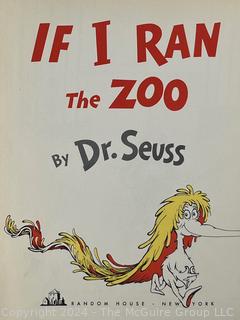 Five (5) Vintage Children's Books Including First Edition IF I Ran a Zoo by Dr. Seuss.  Damage to spine. 