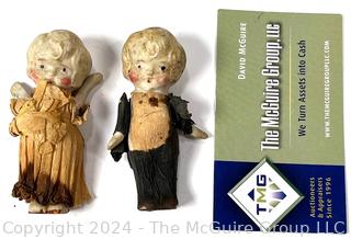 Antique Bisque Wedding Caked Bride & Groom Wedding Cake Toppers