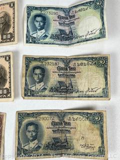 Japan, Thailand and Philippine Currency and A US Military Script note