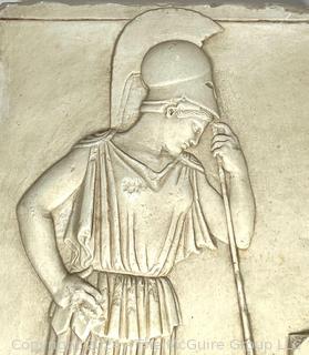 Painted Plaster Relief Plaque of Pensive Athena". 12" x 21"