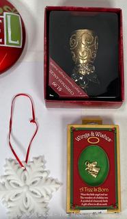 Group of Christmas Ornaments, Many in Boxes