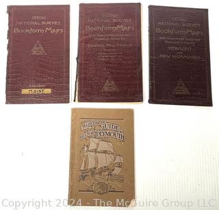 Three (3) Maps of New England Circa 1920 and Book on Plymouth, MA