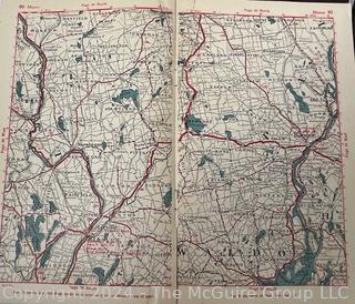 Three (3) Maps of New England Circa 1920 and Book on Plymouth, MA