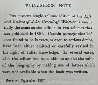 Life and Letters of John Greenleaf Whittier by Samuel T. Pickard, 1907