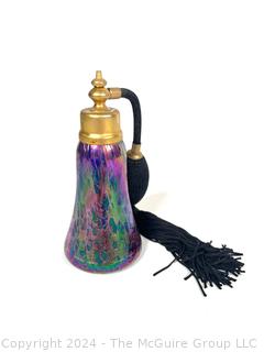 Hand Blown Iridescent Glass Perfume Atomizer