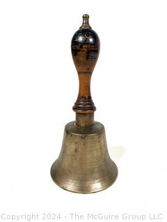 19th Century Brass with Wood Handle School Bell