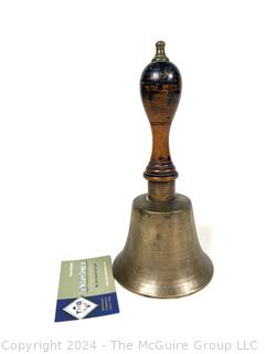 19th Century Brass with Wood Handle School Bell