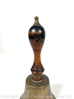 19th Century Brass with Wood Handle School Bell