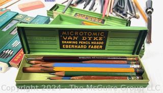 Collection of Drafting and Drawing Pencils and Leads