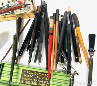 Collection of Drafting and Drawing Pencils and Leads