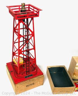 Model Train Parts Including Red Lionel Train Beacon Tower.