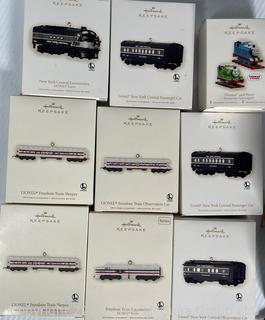 Hallmark Train Ornaments, Jigsaw Puzzles and Book