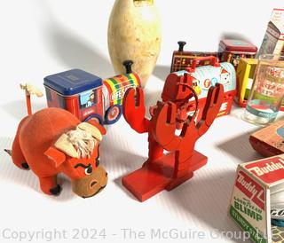 Group of Vintage Toys and Bowling Pin.