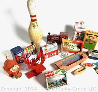 Group of Vintage Toys and Bowling Pin.