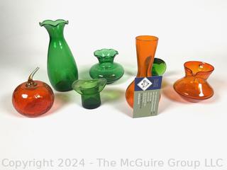 Group of Mid Century Art Glass Including Apple