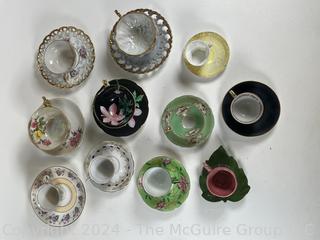 Eleven (11) Teacups and Saucers in Mixed Patterns 