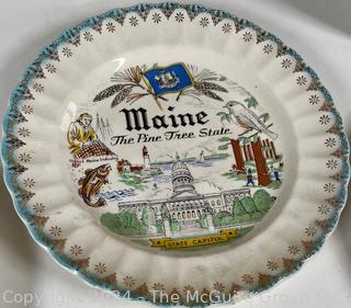 Six (6) Souvenir and Travel Transferware Porcelain Plates