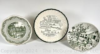 Three (3) US Transferware Plates