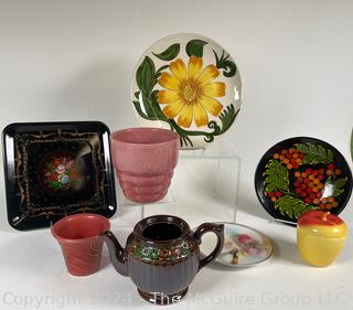 Hand Painted Pottery Plates Trays and Planters