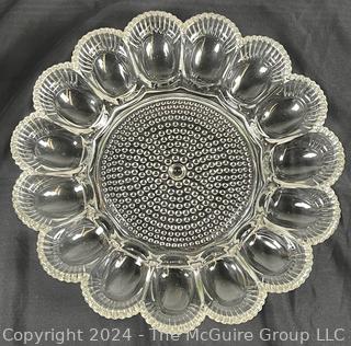 Indiana Hobnail Clear Glass Deviled Egg Plate 