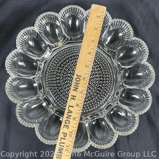 Indiana Hobnail Clear Glass Deviled Egg Plate 